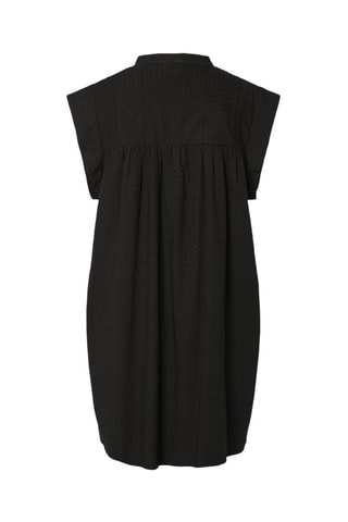 Vestido trapecio de algodón orgánico - Negro - Selected