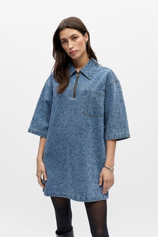 Vestido camisero - Azul - Selected