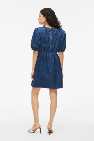 Vestido evasé vaquero - Azul marino - Vila