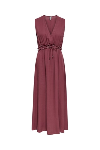 Vestido largo de lino - Rosa viejo
