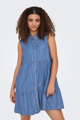 Vestido camisero vaquero - Celeste