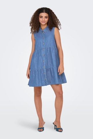 Vestido camisero vaquero - Celeste