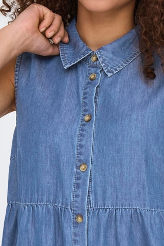 Vestido camisero vaquero - Celeste