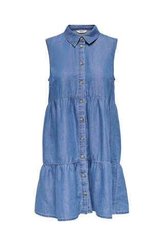 Vestido camisero vaquero - Celeste