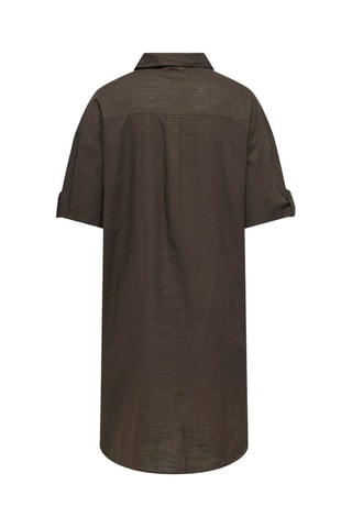 Vestido camisero de algodón orgánico - Marrón
