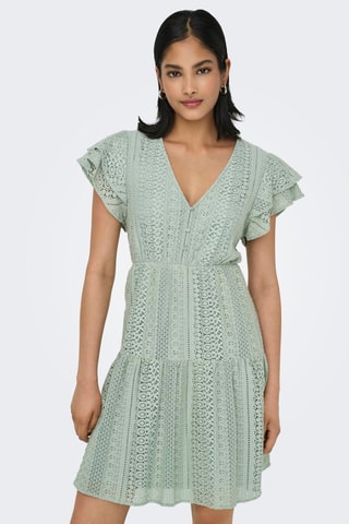 Vestido evasé de encaje - Verde claro