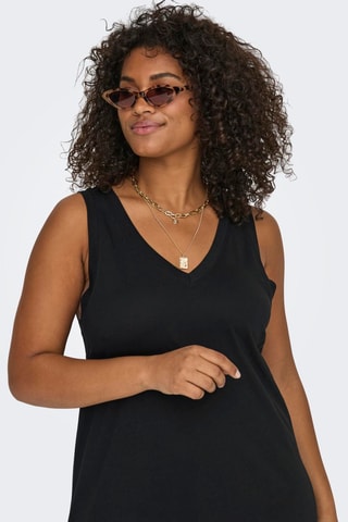 Vestido midi de algodón orgánico - Negro