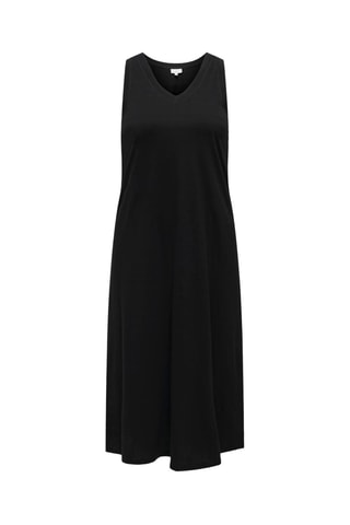 Vestido midi de algodón orgánico - Negro