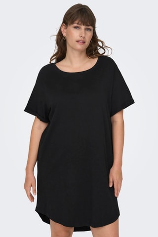 Vestido recto de algodón orgánico - Negro