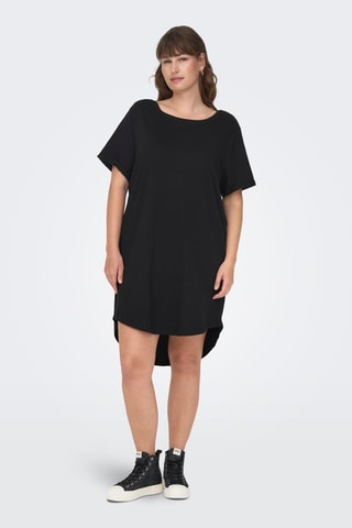 Vestido recto de algodón orgánico - Negro