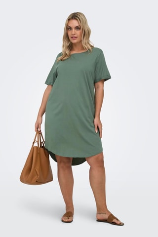 Vestido recto de algodón orgánico - Verde claro