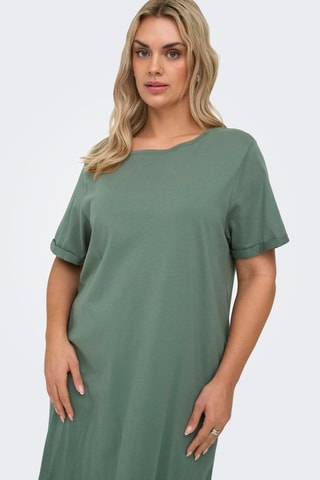 Vestido recto de algodón orgánico - Verde claro