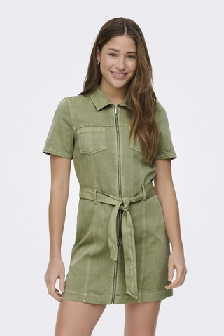 Vestido camisero vaquero - Verde