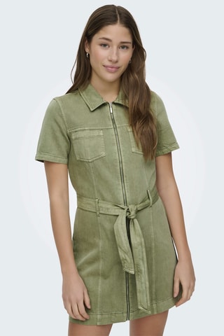 Vestido camisero vaquero - Verde