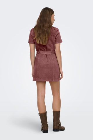 Vestido camisero vaquero - Marrón