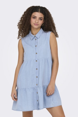 Vestido camisero vaquero - Azul claro