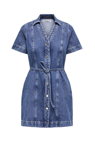 Vestido camisero vaquero - Azul marino