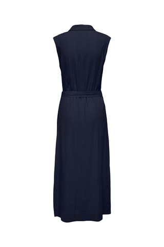 Vestido camisero de lino - Azul marino