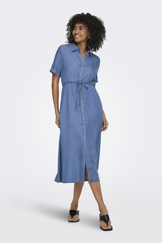 Vestido camisero vaquero - Azul cobalto
