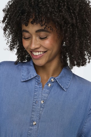 Vestido camisero vaquero - Azul cobalto