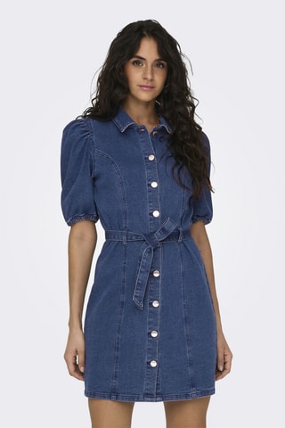 Vestido camisero vaquero - Azul marino
