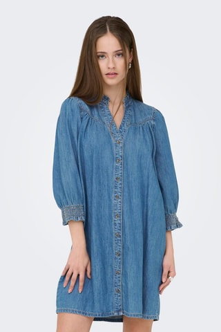 Vestido camisero vaquero - Azul marino