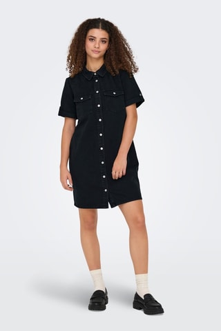 Vestido camisa regular fit - Negro