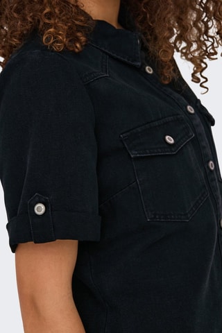 Vestido camisa regular fit - Negro