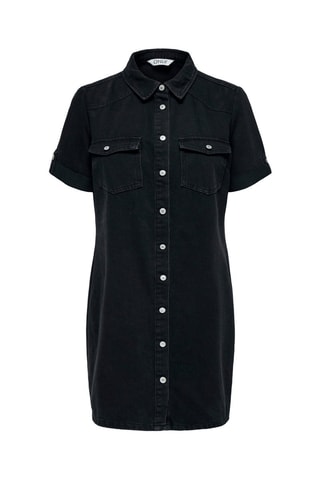 Vestido camisa regular fit - Negro