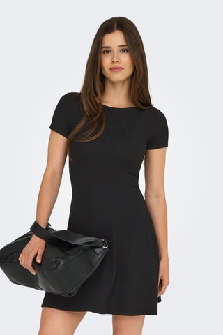 Vestido corto regular fit - Negro
