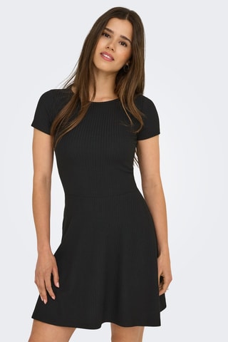 Vestido corto regular fit - Negro