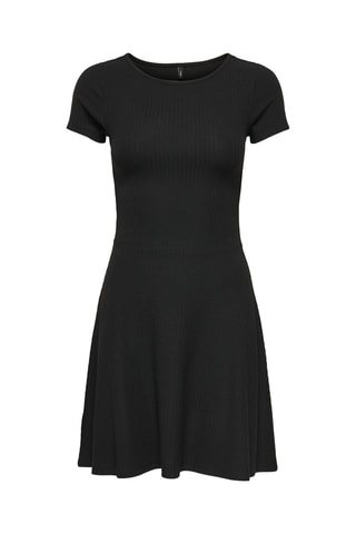 Vestido corto regular fit - Negro
