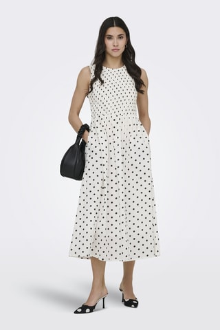 Vestido midi - Crudo y negro