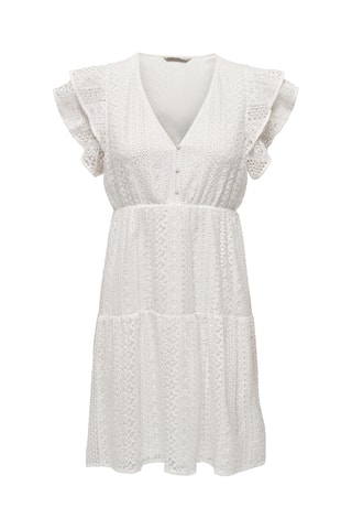 Vestido evasé de guipur - Blanco