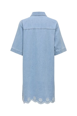 Vestido recto vaquero - Celeste