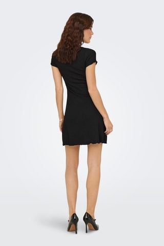 Vestido corto regular fit - Negro