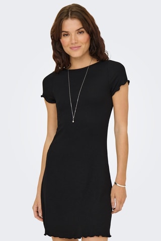 Vestido corto regular fit - Negro