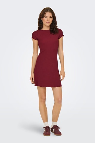 Vestido corto regular fit - Burdeos
