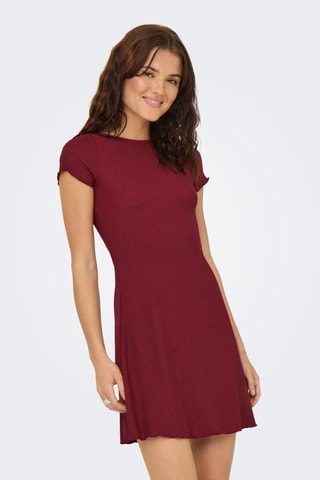 Vestido corto regular fit - Burdeos