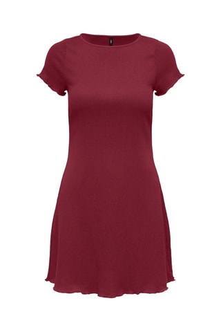 Vestido corto regular fit - Burdeos