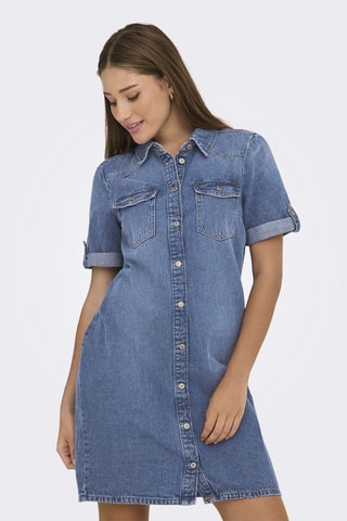 Vestido camisero vaquero - Azul oscuro