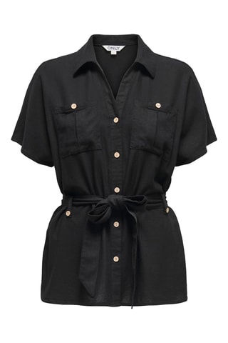 Camisa de lino - Negro
