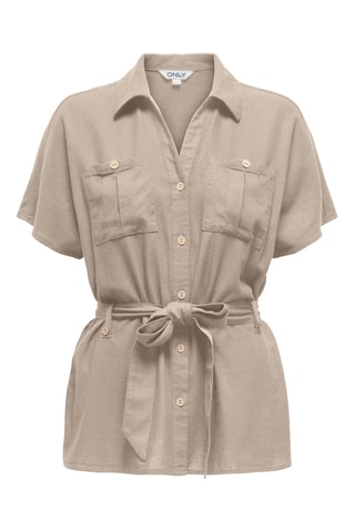 Camisa de lino - Beige