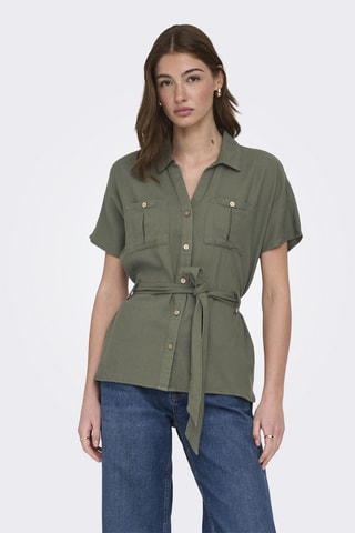 Camisa de lino - Verde oliva