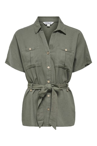Camisa de lino - Verde oliva