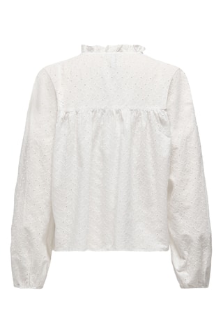 Camisa regular fit con bordado inglés - Blanco