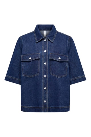 Camisa vaquera regular fit - Azul marino