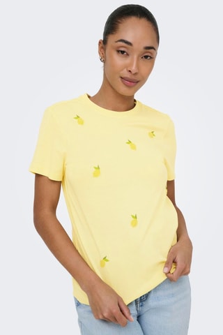 Camiseta regular fit de algodón orgánico - Amarillo