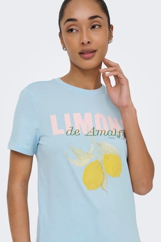 Camiseta regular fit de algodón orgánico - Celeste