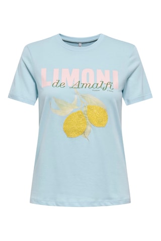 Camiseta regular fit de algodón orgánico - Celeste